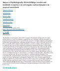 Cover page: Impact of hydrologically driven hillslope erosion and landslide occurrence on soil organic carbon dynamics in tropical watersheds