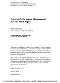 Cover page: Freeway Performance Measurement System: Final Report