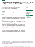 Cover page: Prediagnostic plasma polyunsaturated fatty acids and the risk of amyotrophic lateral sclerosis.