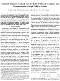 Cover page: A Hybrid Adaptive Feedback Law for Robust Obstacle Avoidance and Coordination in Multiple Vehicle Systems