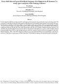 Cover page: Does child-directed speech facilitate language development in all domains? A study space analysis of the existing evidence.