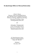 Cover page: Ecohydrologic Effects of Stream Restoration