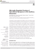 Cover page: Microglia Regulate Pruning of Specialized Synapses in the Auditory Brainstem