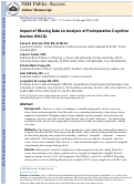 Cover page: Impact of missing data on analysis of postoperative cognitive decline (POCD)