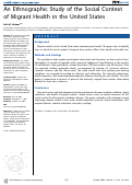 Cover page: An Ethnographic Study of the Social Context of Migrant Health in the United States