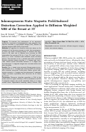 Cover page: Inhomogeneous static magnetic field‐induced distortion correction applied to diffusion weighted MRI of the breast at 3T