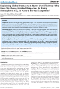 Cover page: Explaining Global Increases in Water Use Efficiency: Why Have We Overestimated Responses to Rising Atmospheric CO2 in Natural Forest Ecosystems?