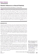 Cover page: Genetic Influences on Neural Plasticity