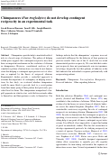 Cover page: Chimpanzees (Pan troglodytes) do not develop contingent reciprocity in an experimental task