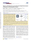 Cover page: Rapid LC-MS Method for Accurate Molecular Weight Determination of Membrane and Hydrophobic Proteins.