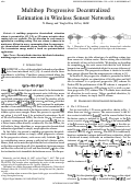 Cover page: Multihop Progressive Decentralized Estimation in Wireless Sensor Networks