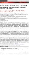 Cover page: Simple method for direct crown base height estimation of individual conifer trees using airborne LiDAR data.