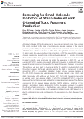 Cover page: Screening for Small Molecule Inhibitors of Statin-Induced APP C-terminal Toxic Fragment Production