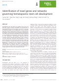 Cover page: Identification of novel genes and networks governing hematopoietic stem cell development