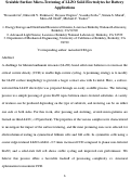 Cover page: Scalable Surface Micro-Texturing of LLZO Solid Electrolytes for Battery Applications