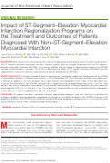 Cover page: Impact of ST‐Segment–Elevation Myocardial Infarction Regionalization Programs on the Treatment and Outcomes of Patients Diagnosed With Non–ST‐Segment–Elevation Myocardial Infarction