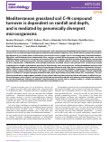 Cover page: Mediterranean grassland soil C–N compound turnover is dependent on rainfall and depth, and is mediated by genomically divergent microorganisms