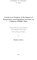 Cover page: County-level Analysis of the Impact of Temperature and Population Increases on California Wildfire Data