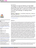 Cover page: Strategies to improve delivery of equitable and evidence-informed care for pregnant and birthing people with a substance use disorder in acute care settings: A scoping review protocol.