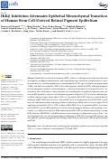 Cover page: IKKβ Inhibition Attenuates Epithelial Mesenchymal Transition of Human Stem Cell-Derived Retinal Pigment Epithelium