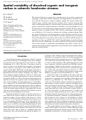 Cover page: Spatial Variability of Dissolved Organic and Inorganic Carbon in Subarctic Headwater Streams