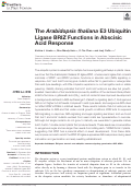 Cover page: The Arabidopsis thaliana E3 Ubiquitin Ligase BRIZ Functions in Abscisic Acid Response