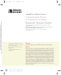 Cover page: Computational Design of Clusters for Catalysis