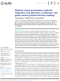 Cover page: Distinct neural mechanisms underlie subjective and objective recollection and guide memory-based decision making