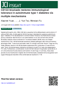 Cover page: CD122 blockade restores immunological tolerance in autoimmune type 1 diabetes via multiple mechanisms