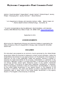 Cover page: Phytozome Comparative Plant Genomics Portal