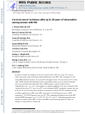 Cover page: Cervical cancer incidence after up to 20 years of observation among women with HIV