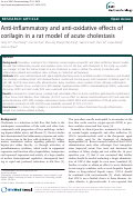 Cover page: Anti-inflammatory and anti-oxidative effects of corilagin in a rat model of acute cholestasis