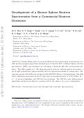 Cover page: Development of a Bonner Sphere neutron spectrometer from a commercial neutron dosimeter