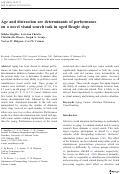 Cover page: Age and distraction are determinants of performance on a novel visual search task in aged Beagle dogs