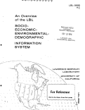 Cover page: AN OVERVIEW OF THE LBL SOCIO-ECONOMIC-ENVIRONMENTAL-DEMOGRAPHIC INFORMATION SYSTEM