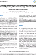 Cover page: Hepatitis C Virus Clearance by Direct-acting Antiviral Results in Rapid Resolution of Hepatocytic Injury as Indicated by Both Alanine Aminotransferase and Aspartate Aminotransferase Normalization