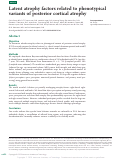 Cover page: Latent atrophy factors related to phenotypical variants of posterior cortical atrophy.