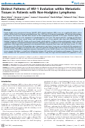 Cover page: Distinct Patterns of HIV-1 Evolution within Metastatic Tissues in Patients with Non-Hodgkins Lymphoma