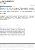 Cover page: Lymphocyte activation gene-3-associated protein networks are associated with HDL-cholesterol and mortality in the Trans-omics for Precision Medicine program