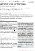 Cover page: Identification of Novel CDH1-NRG2α and F11R-NRG2α Fusions in NSCLC Plus Additional Novel NRG2α Fusions in Other Solid Tumors by Whole Transcriptome Sequencing