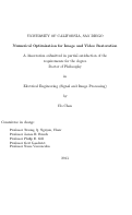 Cover page: Numerical optimization for image and video restoration