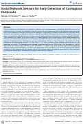 Cover page: Social Network Sensors for Early Detection of Contagious Outbreaks