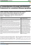 Cover page: A comprehensive AI model development framework for consistent Gleason grading.