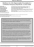 Cover page: Healthcare Use After Buprenorphine Prescription in a Community Emergency Department: A Cohort Study