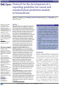 Cover page: Protocol for the development of a reporting guideline for causal and counterfactual prediction models in biomedicine