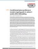 Cover page: Conditioned place preference reveals ongoing pain in calves 3 weeks after disbudding
