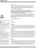 Cover page: Patients with abdominal aortic aneurysms have reduced levels of microRNA 122-5p in circulating exosomes.