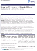 Cover page: Mental health outcomes in HIV and childhood maltreatment: a systematic review