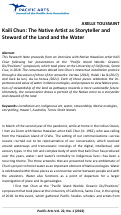 Cover page: Kaili Chun: The Native Artist as Storyteller and Steward of the Land and the Water