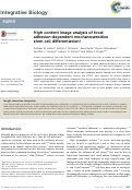 Cover page: High content image analysis of focal adhesion-dependent mechanosensitive stem cell differentiation